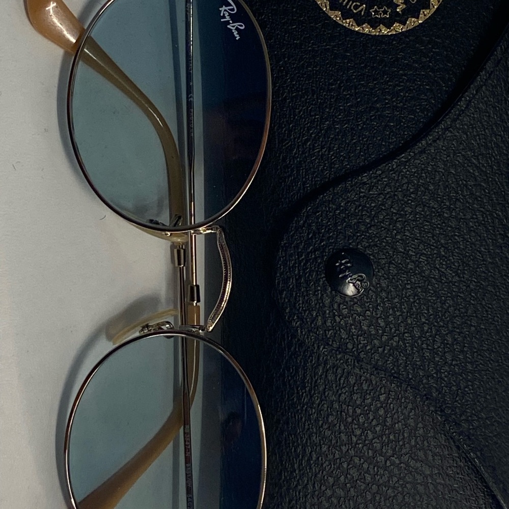 Ray-Ban Gold and Black Classic Sunglasses